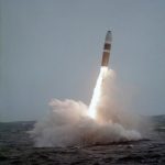 Trident missile leaving the sea