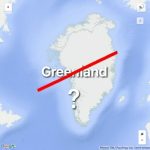 Map of Greenland with the name crossed out and a question mark underneath