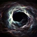Dark clouds swirling around a dark centre