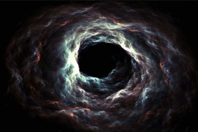 Dark clouds swirling around a dark centre