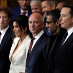 Various heads of tech companies at the Trump inauguration: Tech bosses Mark Zuckerberg, Jeff Bezos, Sundar Pichai and Elon Musk