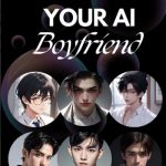 Montage of AI generated faces of young men with header text, your AI boyfriend.