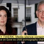Image of Lola Salem and Michael Gove with the following caption. Daily Twerk: Media silence conspiracy? Silence on Gove ex child pornography charges.